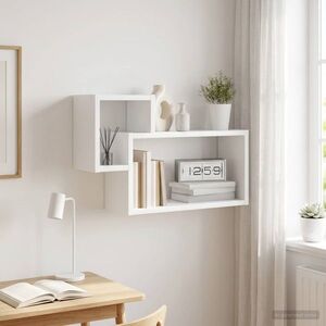 Imagine vidaXL Raft de perete Montare pe perete Alb 55 x 15 x 35 cm