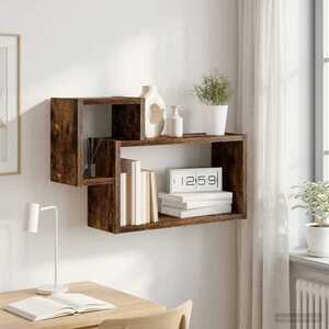 Imagine vidaXL Raft de perete Montare pe perete Stejar fumuriu 55 x 15 x 35 cm