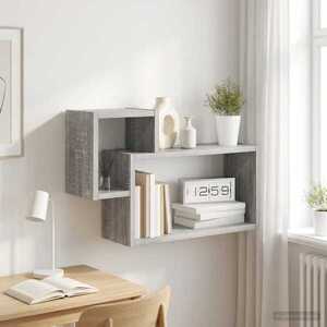Imagine vidaXL Raft de perete Montare pe perete Sonoma gri 55 x 15 x 35 cm