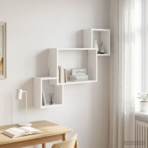 Imagine vidaXL Raft de perete Montare pe perete Alb 91, 5 x 15 x 76 cm