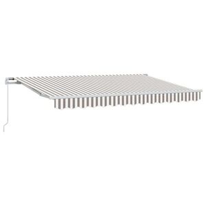 Imagine vidaXL Copertină retractabilă Gri deschis și alb. 3 x 2, 5 m