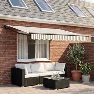 Imagine vidaXL Copertină retractabilă Gri deschis și alb. 3 x 2, 5 m