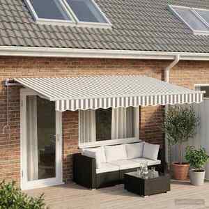 Imagine vidaXL Copertină retractabilă Gri deschis și alb. 4 × 3 m