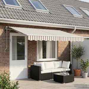Imagine vidaXL Copertină retractabilă Gri deschis și alb. 4 × 3 m