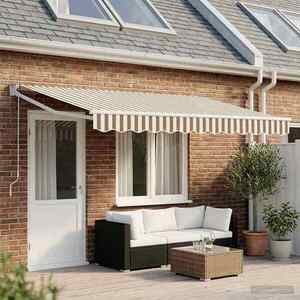 Imagine vidaXL Copertină retractabilă Gri deschis și alb. 4 × 3 m
