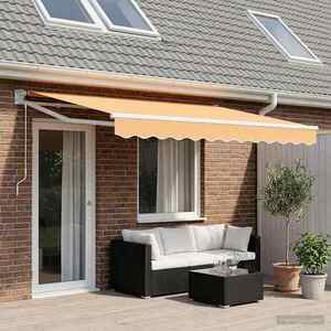 Imagine vidaXL Copertină retractabilă Nisipiu 4 × 3 m Poliester și metal