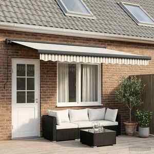 Imagine vidaXL Copertină retractabilă Gri deschis și alb. 400 × 300 cm