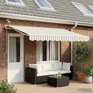 Imagine vidaXL Copertină retractabilă Gri deschis și alb. 400 × 350 cm