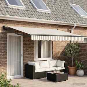 Imagine vidaXL Copertină retractabilă Gri deschis și alb. 4, 5 × 3 m