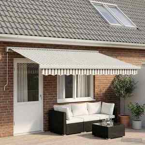 Imagine vidaXL Copertină retractabilă Gri deschis și alb. 450 × 300 cm