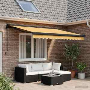 Imagine vidaXL Copertină retractabilă Nisipiu 450 × 300 cm Stofă și Metal