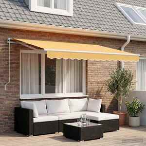Imagine vidaXL Copertină retractabilă Nisipiu 450 × 350 cm