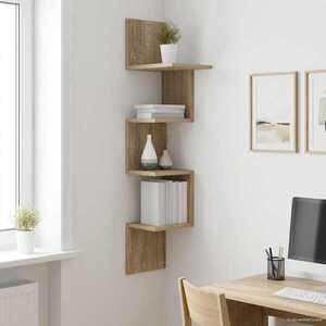 Imagine vidaXL Raft de perete Montare pe perete Stejar Sonoma 32 x 21 x 107 cm