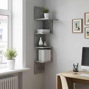 Imagine vidaXL Raft de perete Montare pe perete Gri Beton 32 x 21 x 107 cm