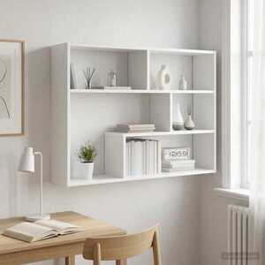 Imagine vidaXL Raft de perete Montare pe perete Alb 95 x 20 x 69, 5 cm