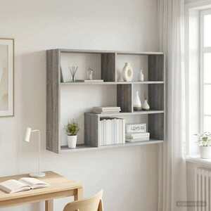 Imagine vidaXL Raft de perete Montare pe perete Sonoma gri 95 x 20 x 69, 5 cm