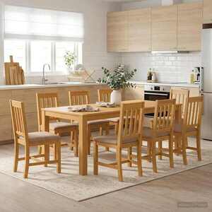 Imagine vidaXL Masă de dining 200 x 100 x 75 cm Lemn de stejar masiv natural