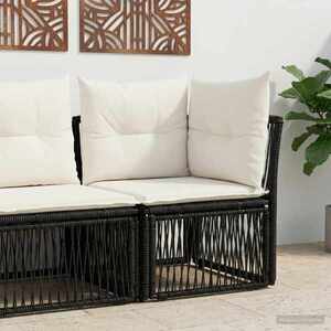 Imagine vidaXL Unitate de sofa unghiulară Negru poliratan