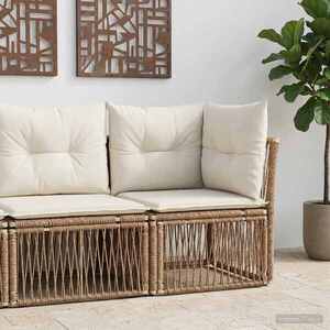 Imagine vidaXL Unitate de sofa unghiulară Bej poliratan
