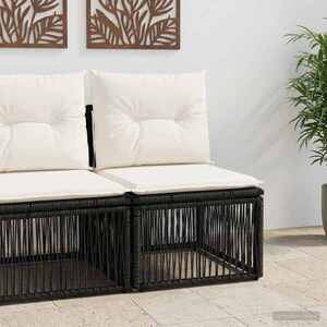 Imagine vidaXL Unitate de sofa fără brațe Negru poliratan