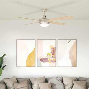 Imagine vidaXL Ventilator de tavan cu lumina și telecomandă Ø 130 cm Sonoma