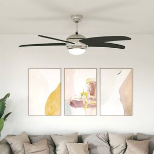 Imagine vidaXL Ventilator de tavan cu lumina și telecomandă Ø 130 cm Negru