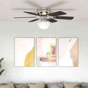 Imagine vidaXL Ventilator de tavan cu lumină Ø 82 cm Negru