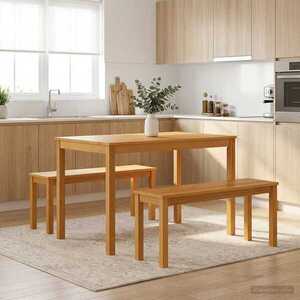 Imagine vidaXL Bancă de Dining 95 x 32 x 45 cm Lemn de stejar masiv natural