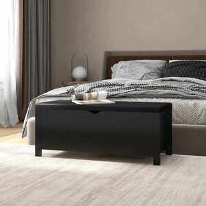 Imagine vidaXL Cutie de depozitare cu pernă, negru, 105x40x45cm lemn prelucrat