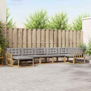 Imagine vidaXL Set de canapele de exterior 7 buc. Alb și gri deschis