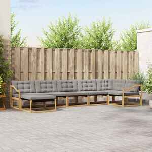 Imagine vidaXL Set de canapele de exterior 7 buc. Alb și gri deschis