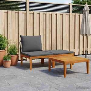 Imagine vidaXL 3 buc. Set de lounge pentru grădină cu perne natural