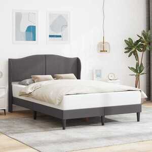 Imagine vidaXL Cadru de pat cu headboard Gri 140 x 190 cm Piele artificială