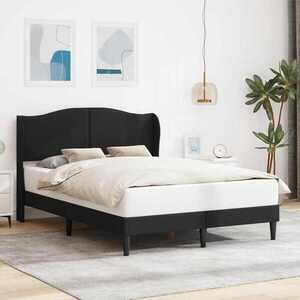 Imagine vidaXL Cadru de pat cu headboard Negru 160 x 200 cm Piele artificială