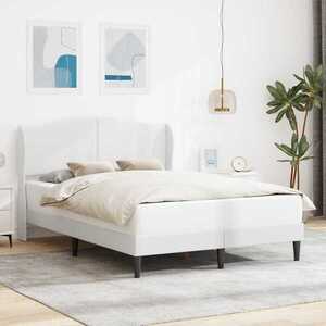 Imagine vidaXL Cadru de pat cu headboard Alb 160 x 200 cm Piele artificială
