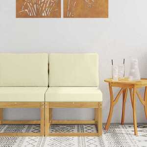 Imagine vidaXL Set de canapele de exterior Alb și crem 59 x 63 x 73 cm
