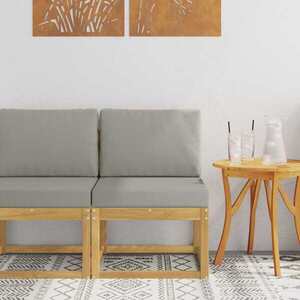 Imagine vidaXL Set de canapele de exterior Alb și gri deschis 59 x 63 x 73 cm