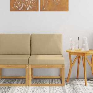 Imagine vidaXL Set de canapele de exterior Alb și Bej 59 x 63 x 73 cm