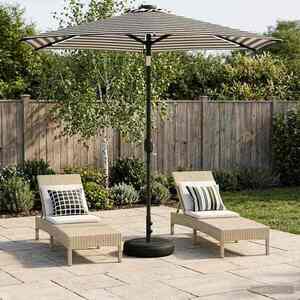 Imagine vidaXL Parasol de grădină cu lumini LED și bază 230 x 230 cm Poliester