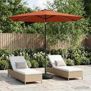 Imagine vidaXL Parasol de grădină cu lumini LED și bază 270 x 270 cm Poliester