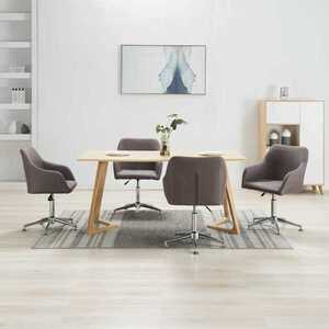 Imagine vidaXL Scaune de bucătărie pivotante, 4 buc., gri taupe, textil