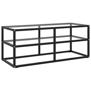 Imagine vidaXL Dulap TV, cu sticlă securizată, negru, 100x40x40 cm