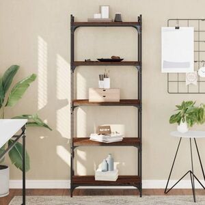 Imagine vidaXL Bibliotecă 5 niveluri, stejar maro 60x30x154 cm, lemn prelucrat