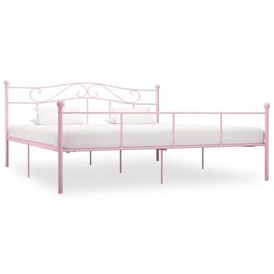 Imagine vidaXL Cadru de pat, roz, 180 x 200 cm, metal