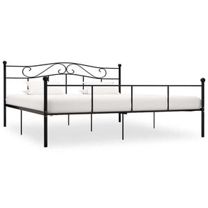 Imagine vidaXL Cadru de pat, negru, 200 x 200 cm, metal