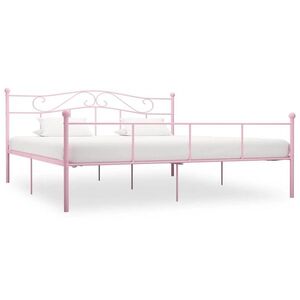 Imagine vidaXL Cadru de pat, roz, 200 x 200 cm, metal