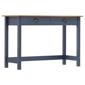 Imagine vidaXL Masă consolă Hill cu 2 sertare, gri, 110x45x74 cm, lemn pin