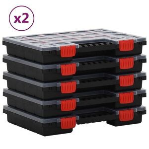 Imagine vidaXL Cutii de organizare, 10 buc., 34, 5x25x5 cm, polipropilenă