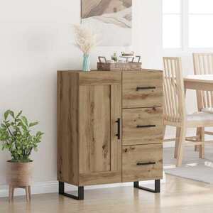 Imagine vidaXL Bufet Stejar Artizanal 69, 5 x 34 x 90 cm