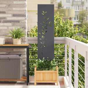Imagine vidaXL Ecran de intimitate pentru grădină Floral Antracit 32 x 140 cm